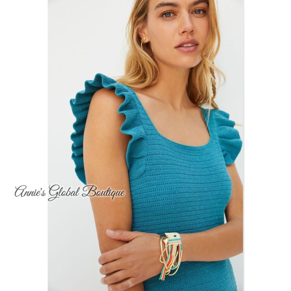 NWT ANTHROPOLOGIE Ruffled Pointelle Mini Dress. Size XL - Picture 11 of 16